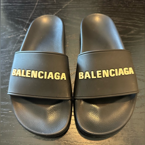 Balenciaga Shoes - Authentic Balenciaga Black Pool Slides